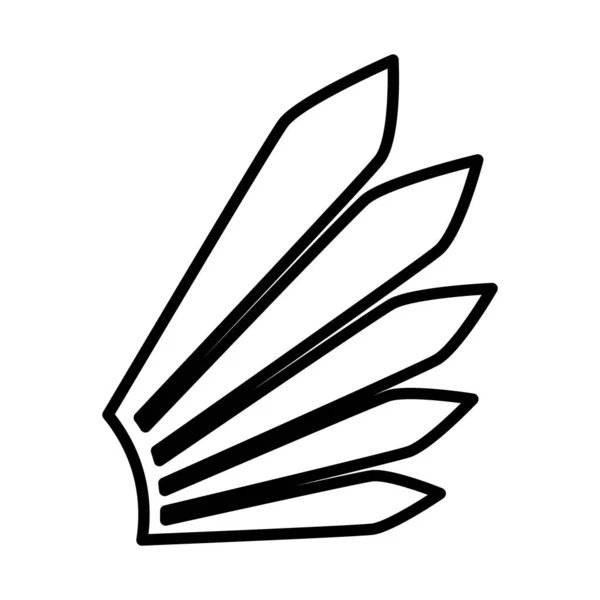 Icono de ala rayada, estilo de línea — Vector de stock