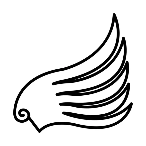 Icône d'aile de tatouage, style ligne — Image vectorielle