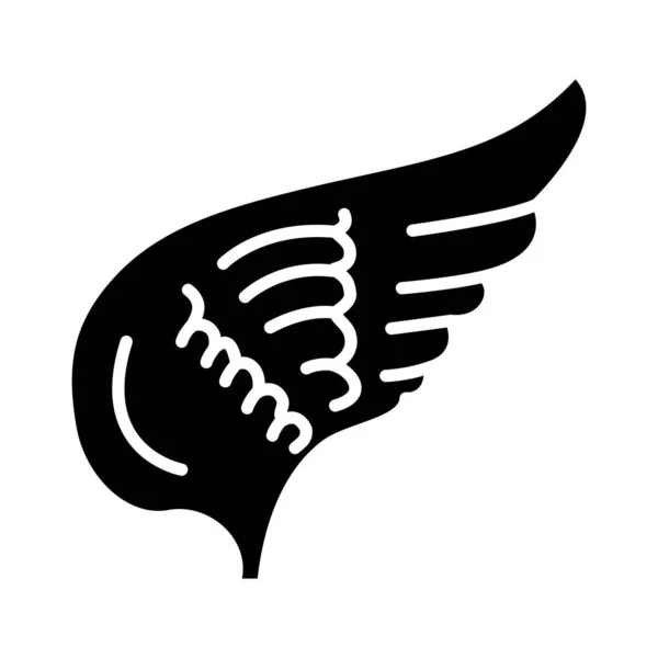 Icono de ala de paloma, estilo silueta — Vector de stock