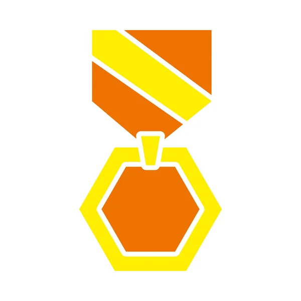 Altıgen madalya ikonu, düz stil — Stok Vektör