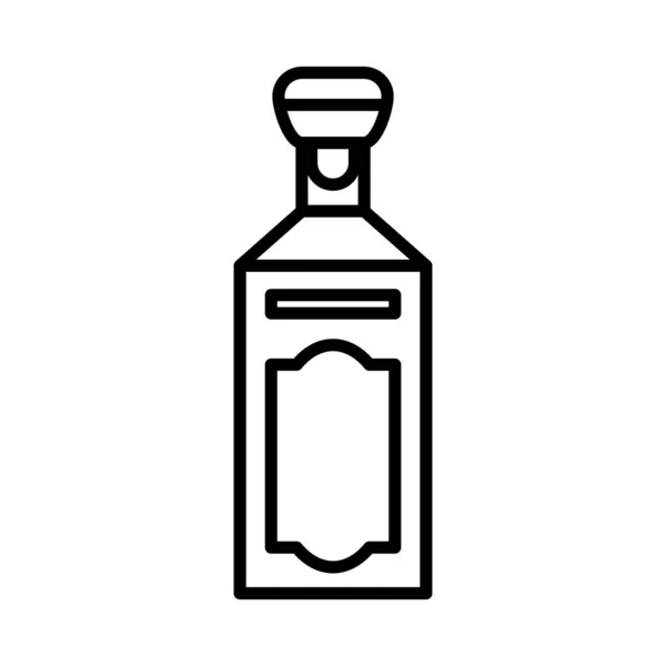 Likeur fles pictogram, lijn stijl — Stockvector