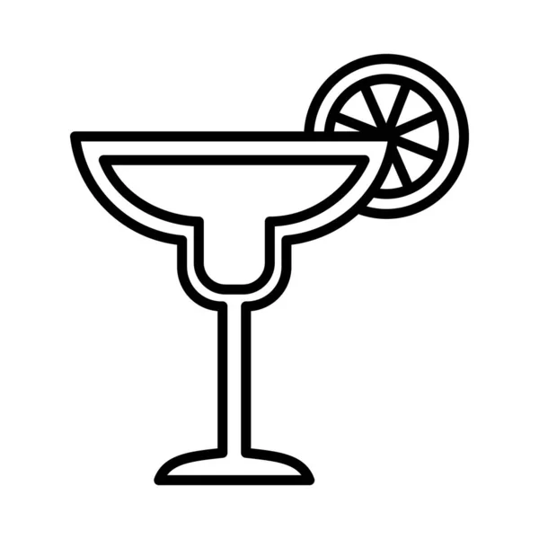 Маргарита коктейль икона, стиль линии — стоковый вектор