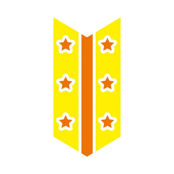 Военный значок со звездами значок, плоский стиль — стоковый вектор