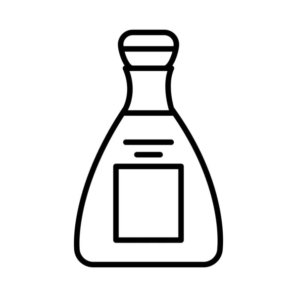 Botella de icono de coñac, estilo de línea — Vector de stock