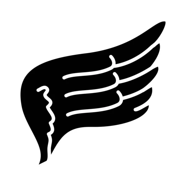 Ícone de asa de pássaros, estilo silhueta — Vetor de Stock