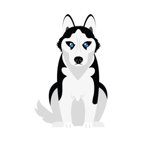 Siberische husky hond icoon, platte stijl — Stockvector