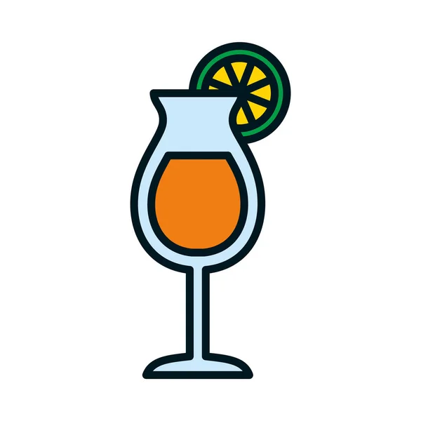 Tropische Cocktail-Ikone, Linie und Füllstil — Stockvektor