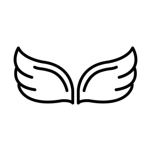 Vogel vleugels pictogram, lijn stijl — Stockvector
