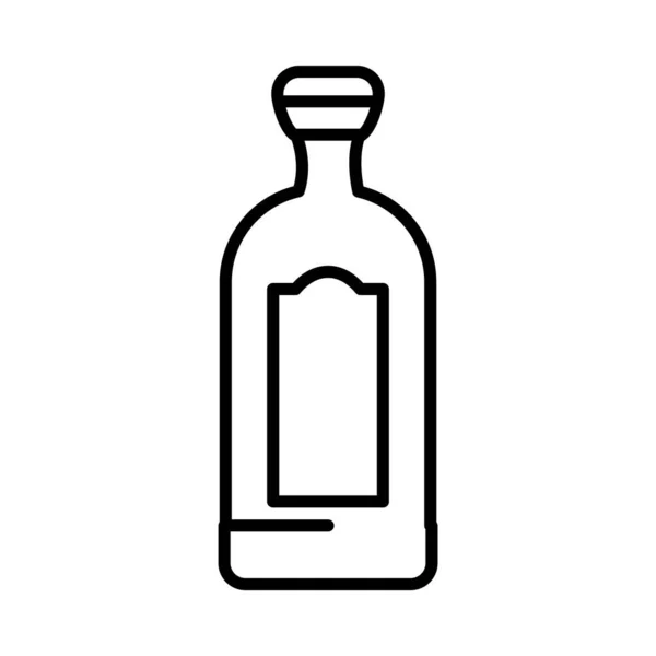 Botella de icono de tequila, estilo de línea — Vector de stock