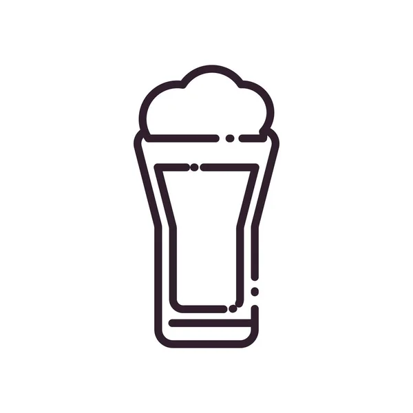 Bier glas lijn stijl pictogram vector ontwerp — Stockvector
