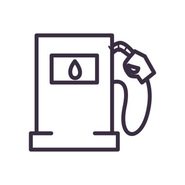 Bırakma çizgisi biçim vektör tasarımlı benzin istasyonu