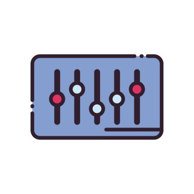 dj tahta satırı ve biçim ikonu vektör tasarımını doldur