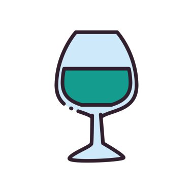 alkol kokteyli cam hattı ve biçim ikonu vektör tasarımını doldur