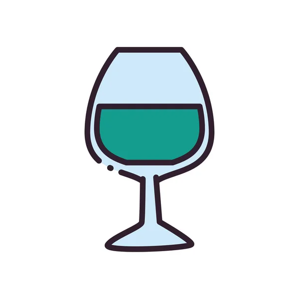 Alkohol Cocktail Glas Linie und Füllung Stil-Symbol Vektor-Design — Stockvektor