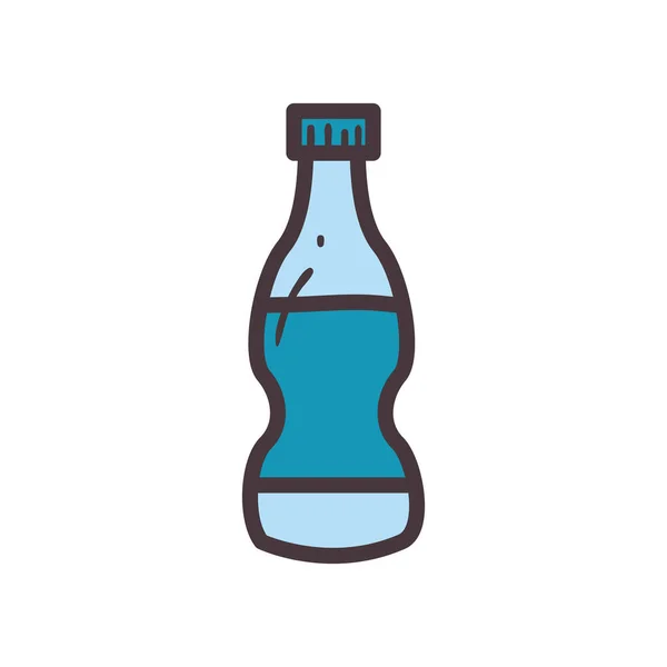 Línea de botella de agua y el estilo de relleno icono de diseño vectorial — Archivo Imágenes Vectoriales