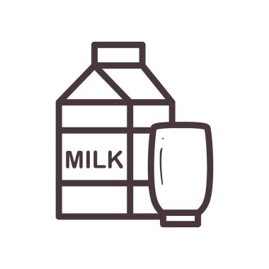süt kutusu ve cam çizgi biçim vektör tasarımı