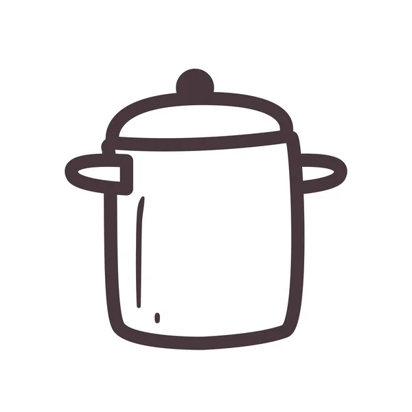 Cook pot line style icon vector design — Stock Vector