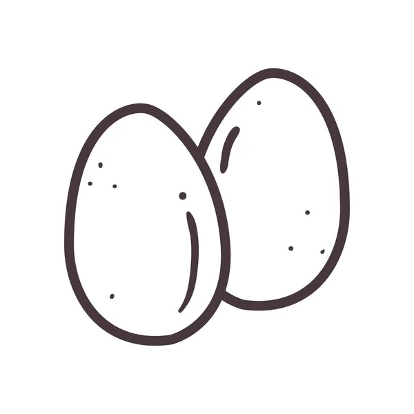 Huevos línea estilo icono vector diseño — Vector de stock