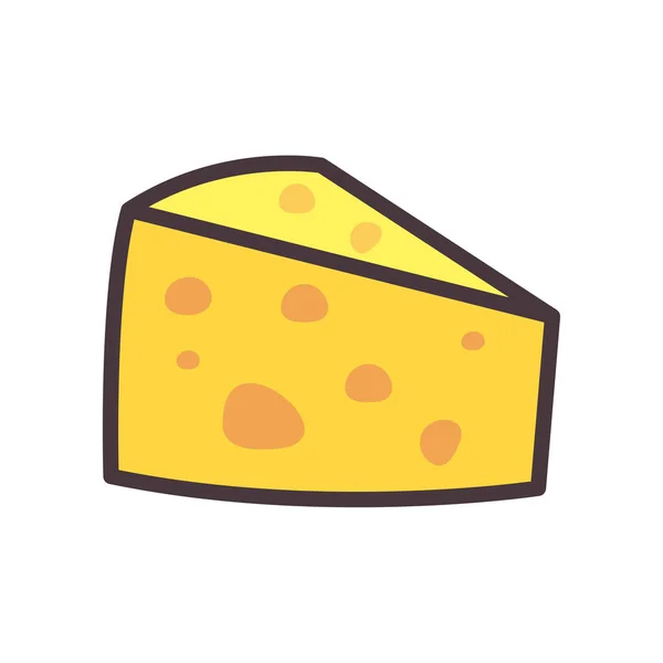 Línea de queso y relleno icono de estilo de diseño vectorial — Archivo Imágenes Vectoriales