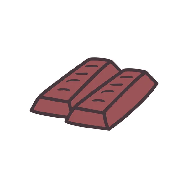 Línea de chocolate dulce y relleno icono de estilo de diseño de vectores — Vector de stock