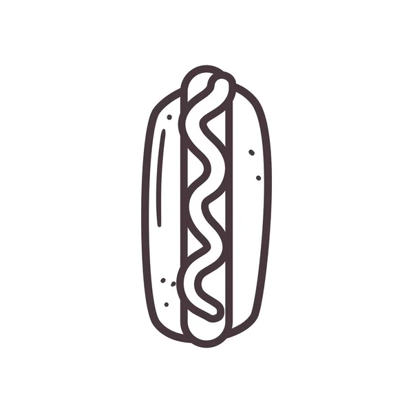 Návrh vektoru stylu řádku hot dogu — Stockový vektor
