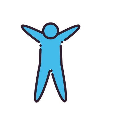 Avatar çizgisi ve biçim simgesi vektör tasarımını doldur