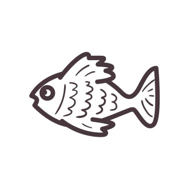 Balık hayvan çizgisi biçim vektör tasarımı