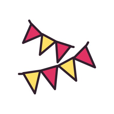 parti üçgeni şekilli flamalar satırı ve biçim ikon vektör tasarımı