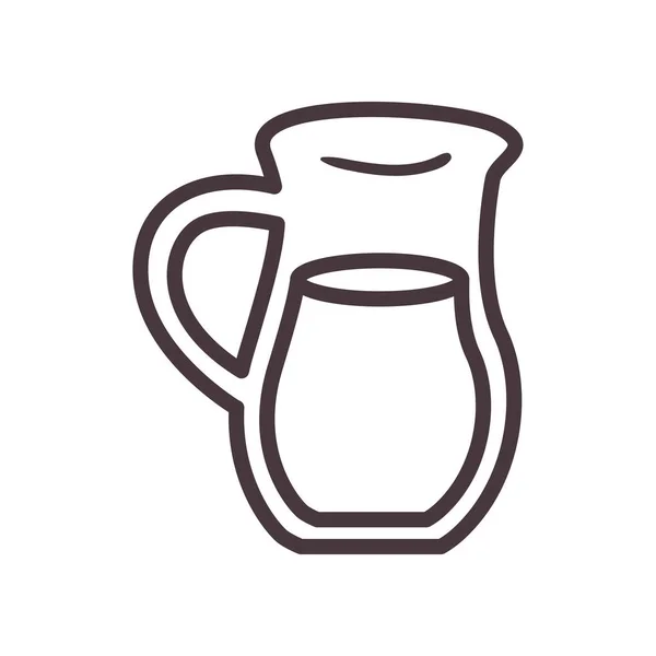 Pot de lait style ligne icône vectoriel design — Image vectorielle