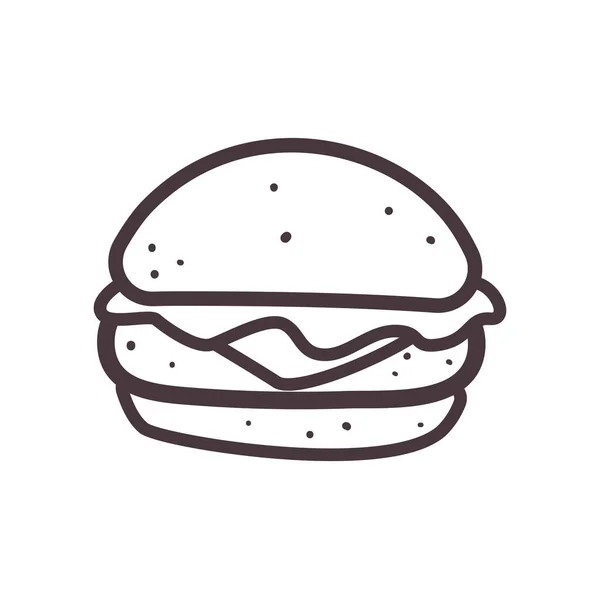 Hamburguesa línea estilo icono vector diseño — Archivo Imágenes Vectoriales