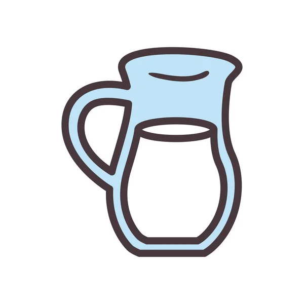 Ligne de pot de lait et design vectoriel icône de style de remplissage — Image vectorielle