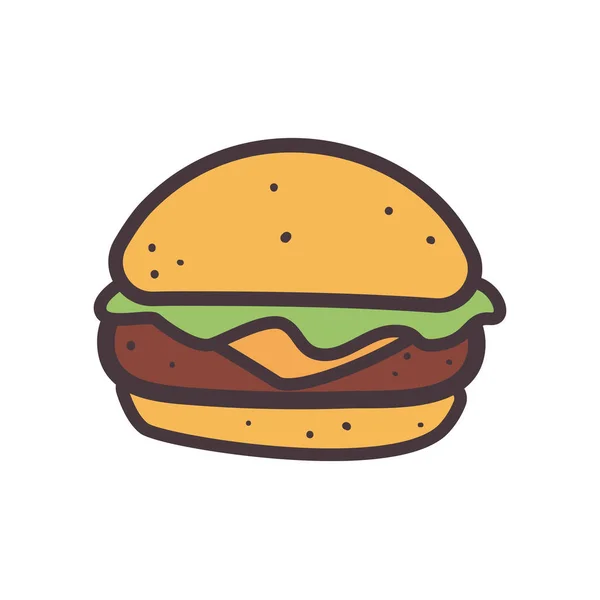 Hamburger vonal és töltse ki a stílus ikon vektor kialakítása — Stock Vector