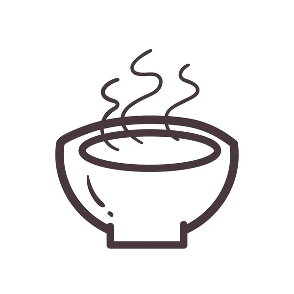 Soup bowl line style icon vector design — Stock Vector