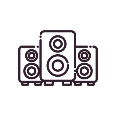 Hoparlörler satır biçimi ikon vektör tasarımı
