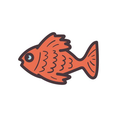 Balık hayvan hattı ve biçim ikonu vektör tasarımı