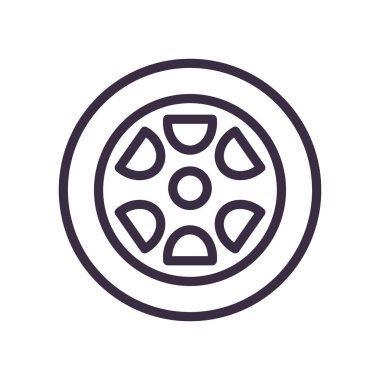 araba tekerleği çizgisi biçim vektör tasarımı