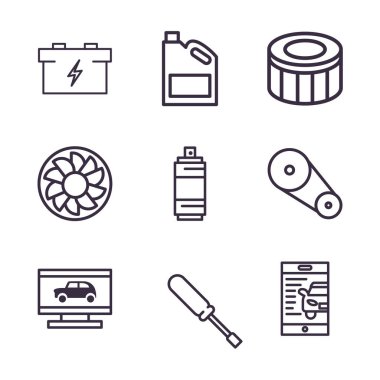 onarım servisi ve otomobil hattı biçim vektör tasarımı