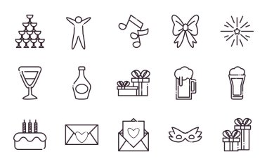 parti satır biçimi ikon vektör dizaynı