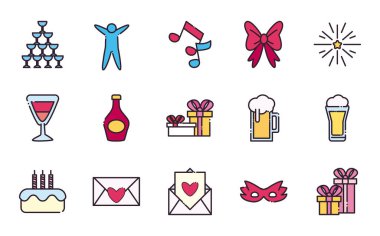 parti satırı ve doldurma biçimi vektör dizaynı