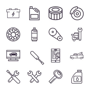 onarım servisi ve otomobil hattı biçim vektör tasarımı