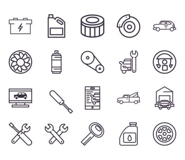 onarım servisi ve otomobil hattı biçim vektör tasarımı