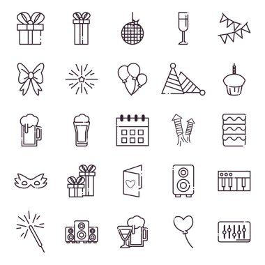 parti satır biçimi sembolleri vektör tasarımını ayarla