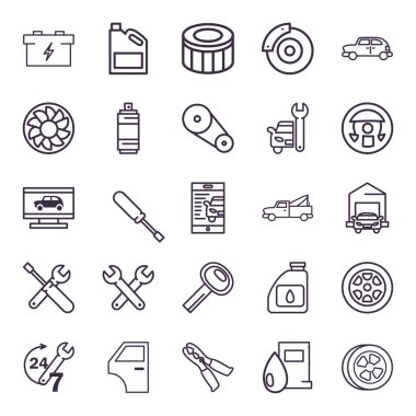 onarım servisi ve otomobil hattı biçim vektör tasarımı