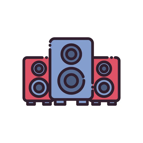 Speakers line and fill style icon vector design — Stock Vector