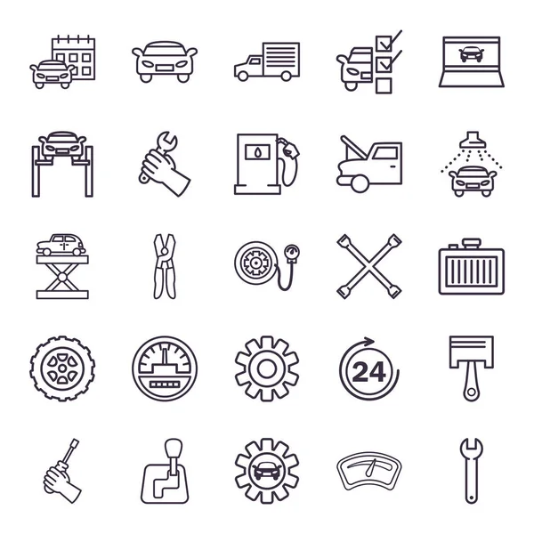 onarım servisi ve otomobil hattı biçim vektör tasarımı