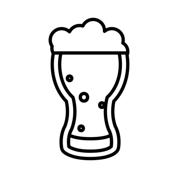 Ikon gelas bir, gaya baris - Stok Vektor