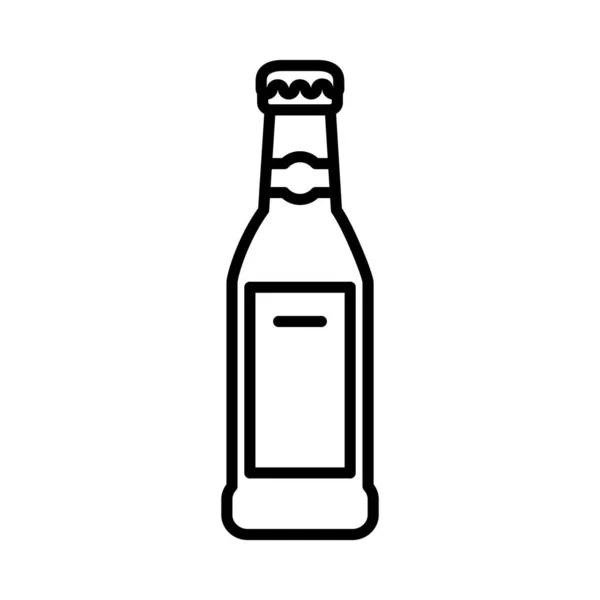 Icône de bouteille de bière, style ligne — Image vectorielle