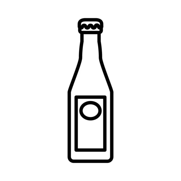 啤酒瓶图标形象,线条风格 — 图库矢量图片