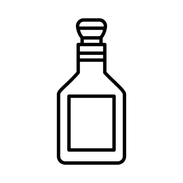 Botella de brandy icono, estilo de línea — Vector de stock