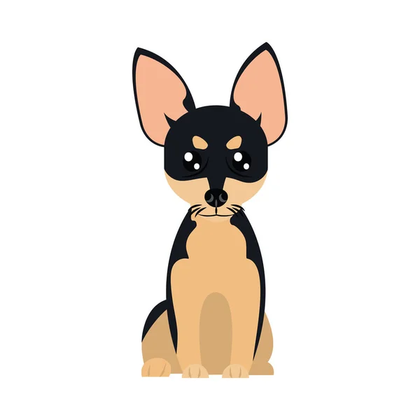 Κινουμένων σχεδίων pinscher σκυλί εικονίδιο, επίπεδη στυλ — Διανυσματικό Αρχείο